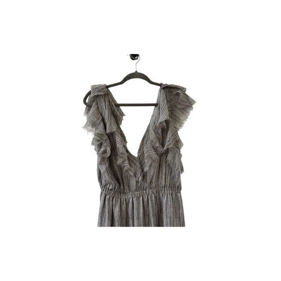 L’Agence Pur Amour Sophie Ruffle Silk Chiffon Cobra Print Dress Women’s Size 10 - Picture 4 of 11